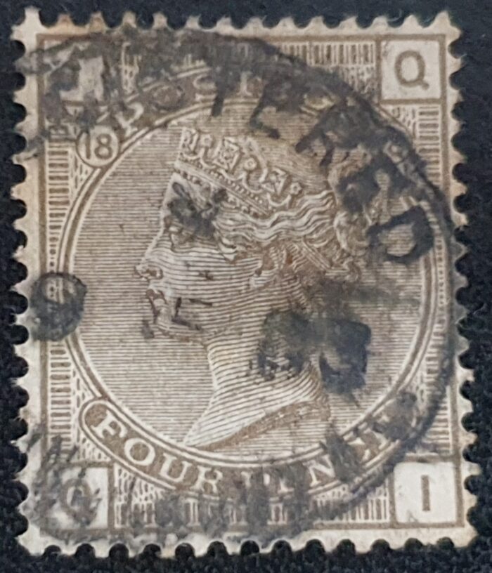 Great Britain Queen Victoria 1880 SG160 4d grey-brown Plate 18 QI used