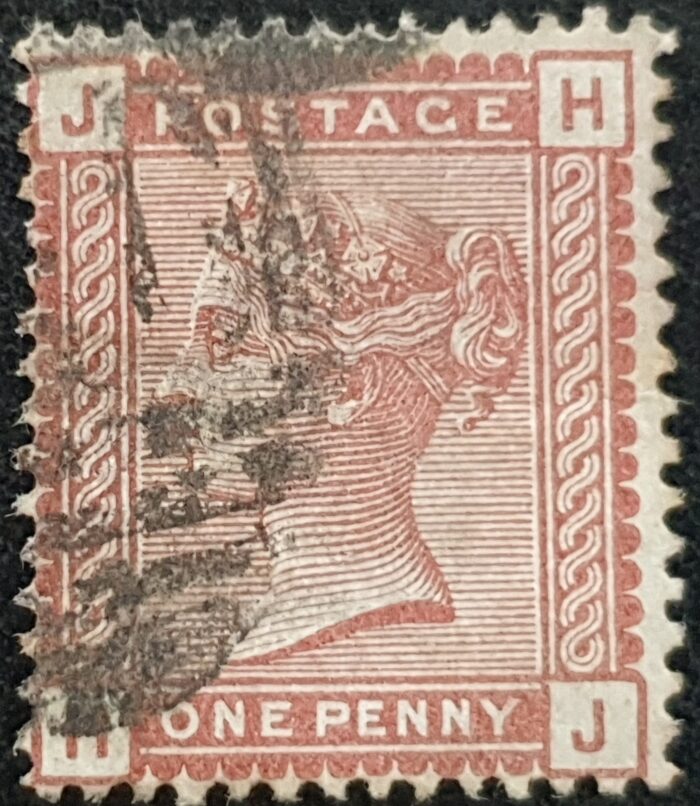 Great Britain Queen Victoria 1880 1d. Venetian red SG166 Letters H-J used stamp