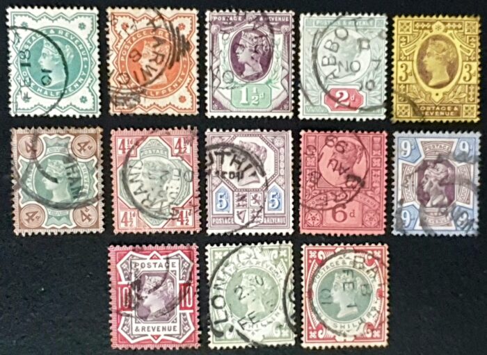 Great Britain Queen Victoria 1887-92 'Jubilee' ISSUE SG197-212 Set of 14 CDS Used
