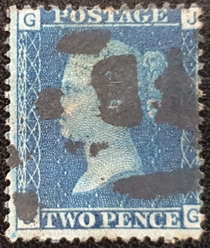 Great Britain Queen Victoria 1869 SG47 2d deep blue Plate 15 JG Foreign Branch FB Cancel used