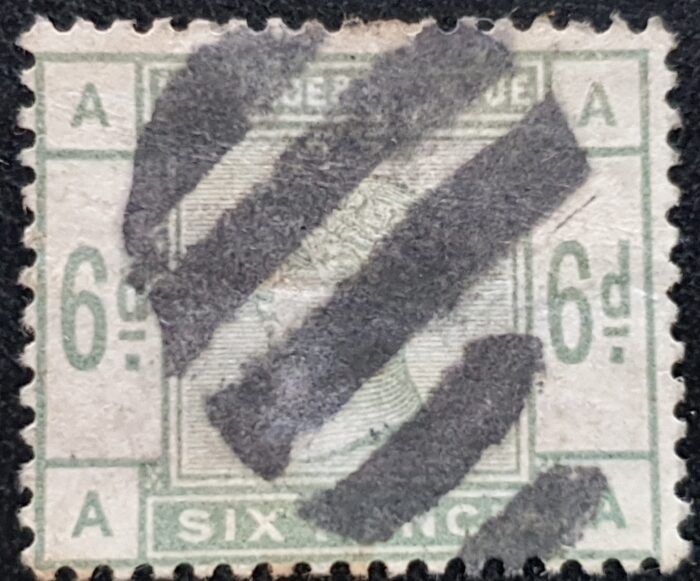 Great Britain Queen Victoria 1884 SG.194 6d. dull green Letters A-A used stamp