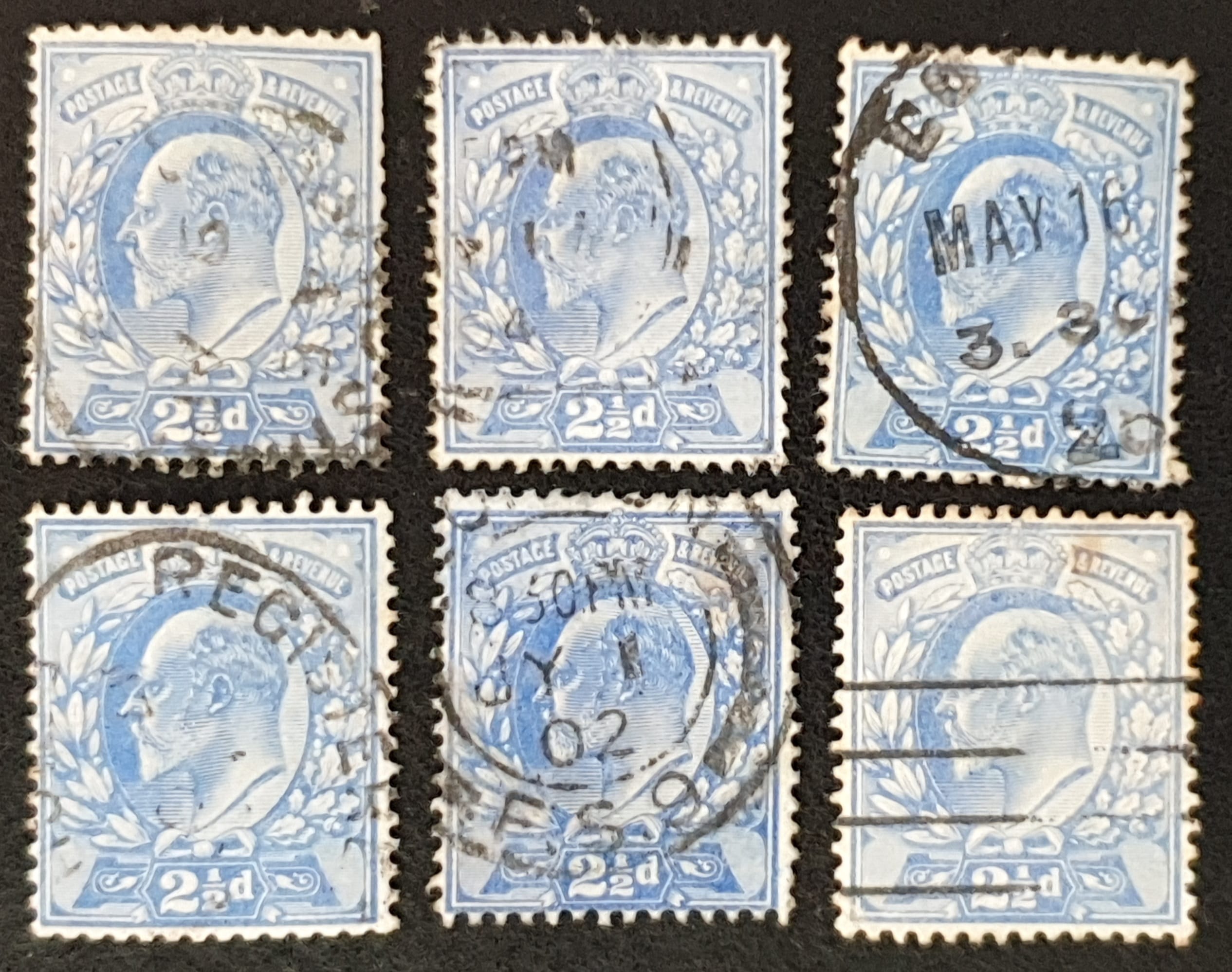 Great Britain King Edward VII SG231 2½d pale ultramarine used stamps