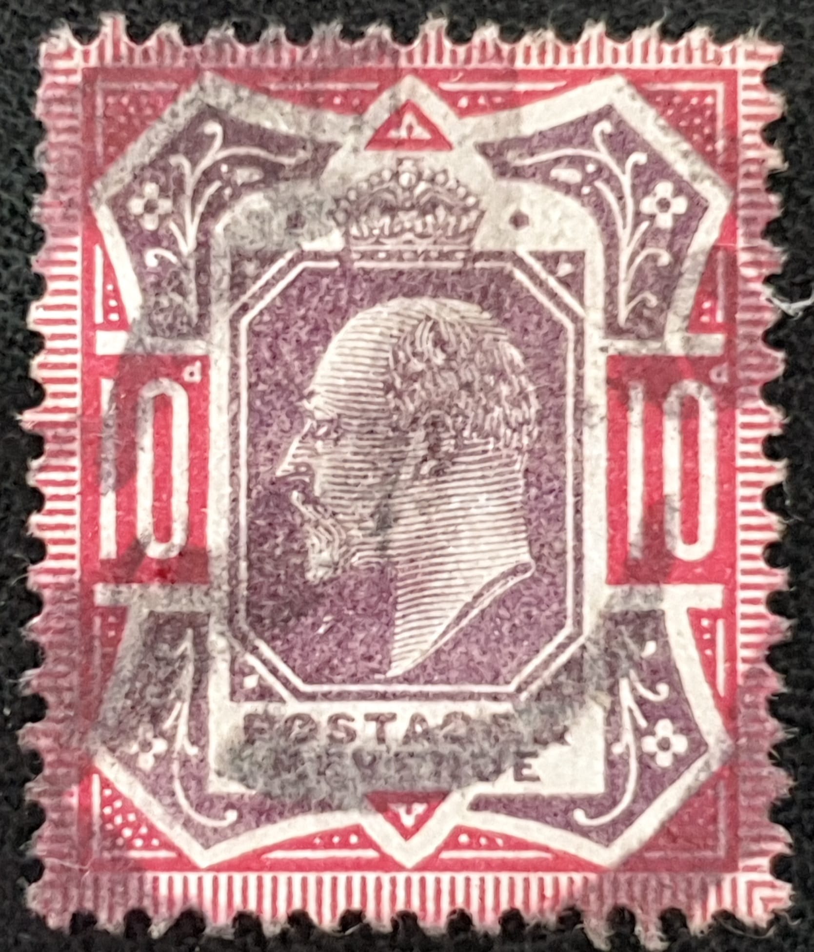 Great Britain King Edward VII SG254 SPEC M42(1), 10d dull purple & carmine USED