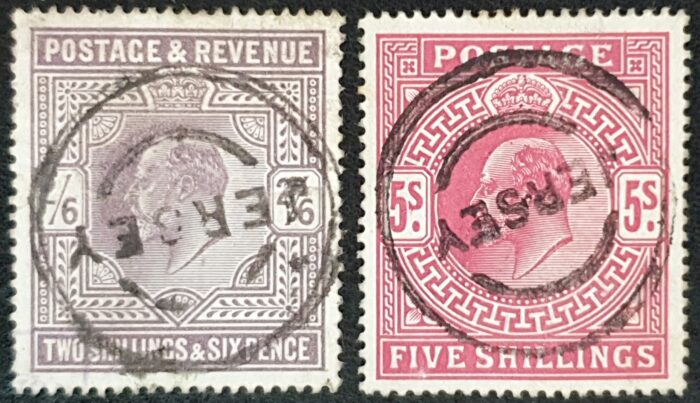 Great Britain King Edward VII 1902 SG260 & SG263 CDS JERSEY VFU