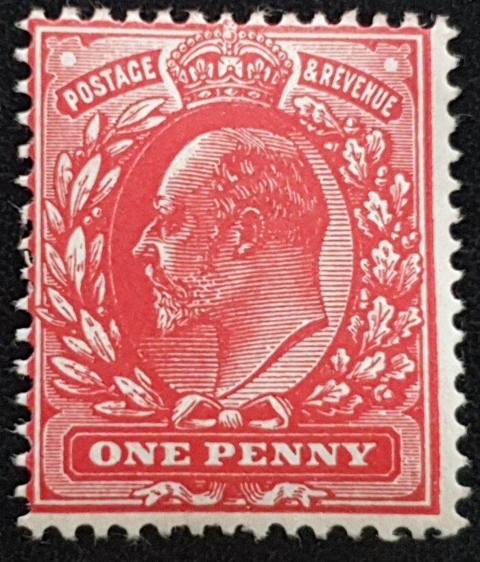 Great Britain King Edward VII 1902 SG220 1d bright scarlet Mounted Mint