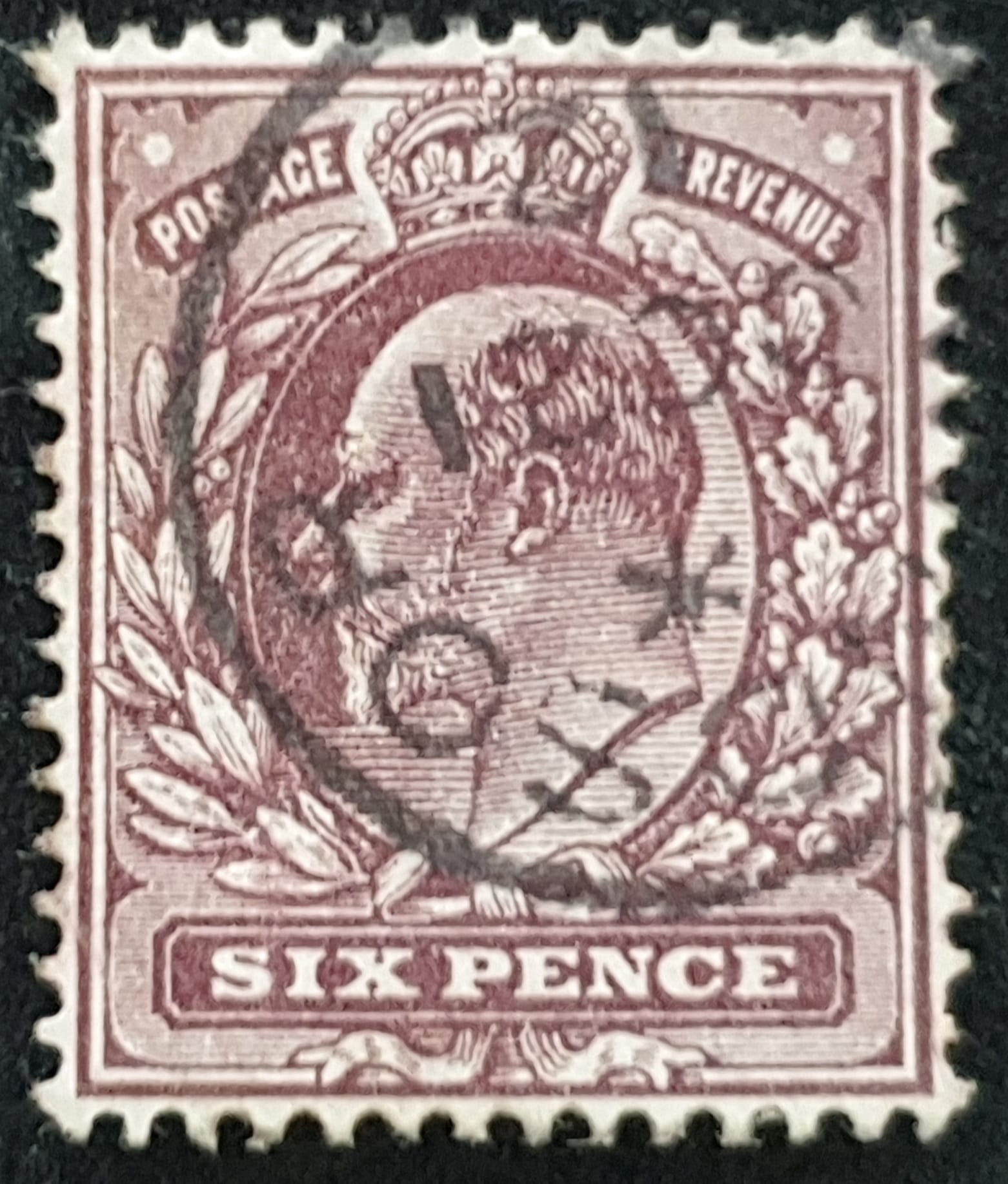 Great Britain King Edward VII SG297 SPEC M33A(1) 6d dull purple USED