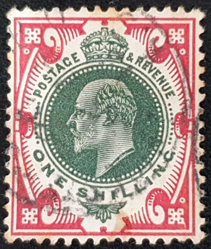 Great Britain King Edward VII 1912 SG314 SPEC M47(5), 1s green & carmine USED