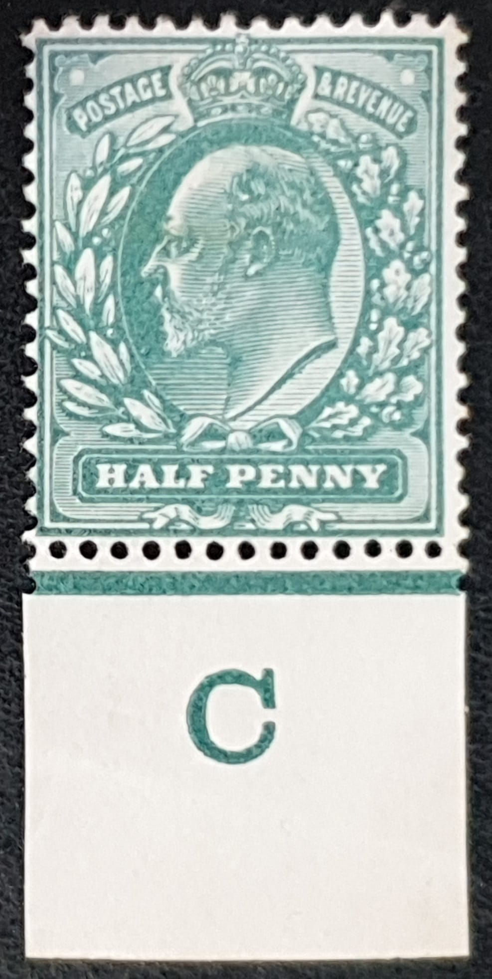 Great Britain King Edward VII 1902 ½d Green SG215 Control C M/M