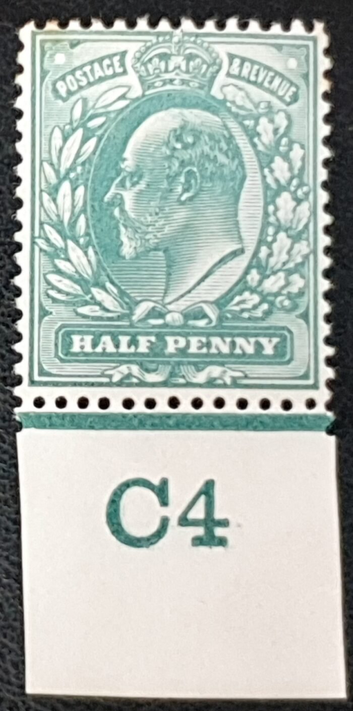 Great Britain King Edward VII 1902 ½d Green SG215 Control C4 M/M