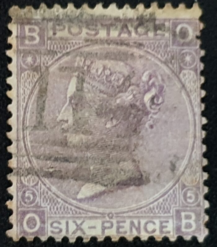 Great Britain Queen Victoria 1867 SG97 6d lilac (with hyphen) Plate 5 OB used
