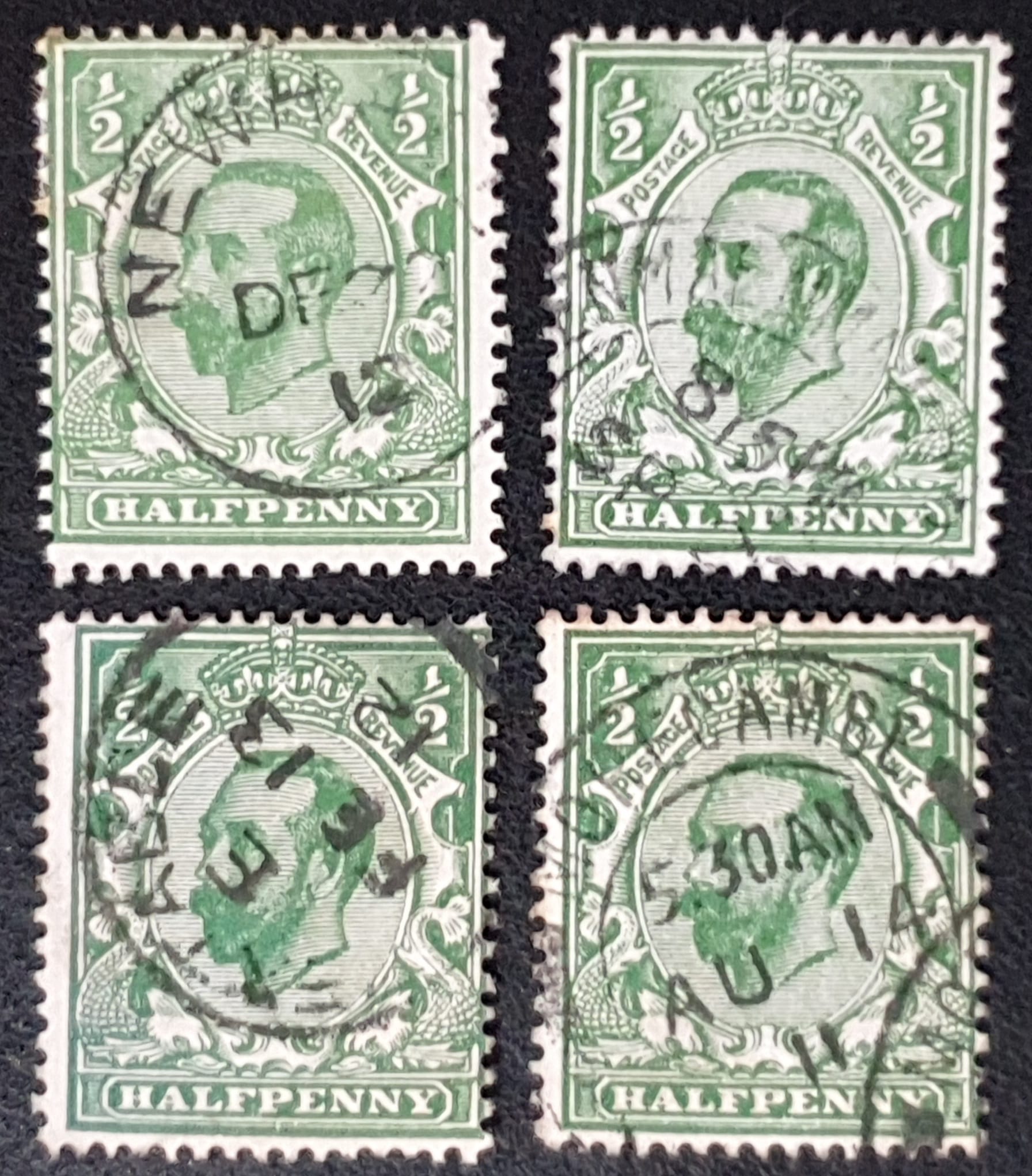 Great Britain King George V 1911 SG324/6 (Die B) used stamps