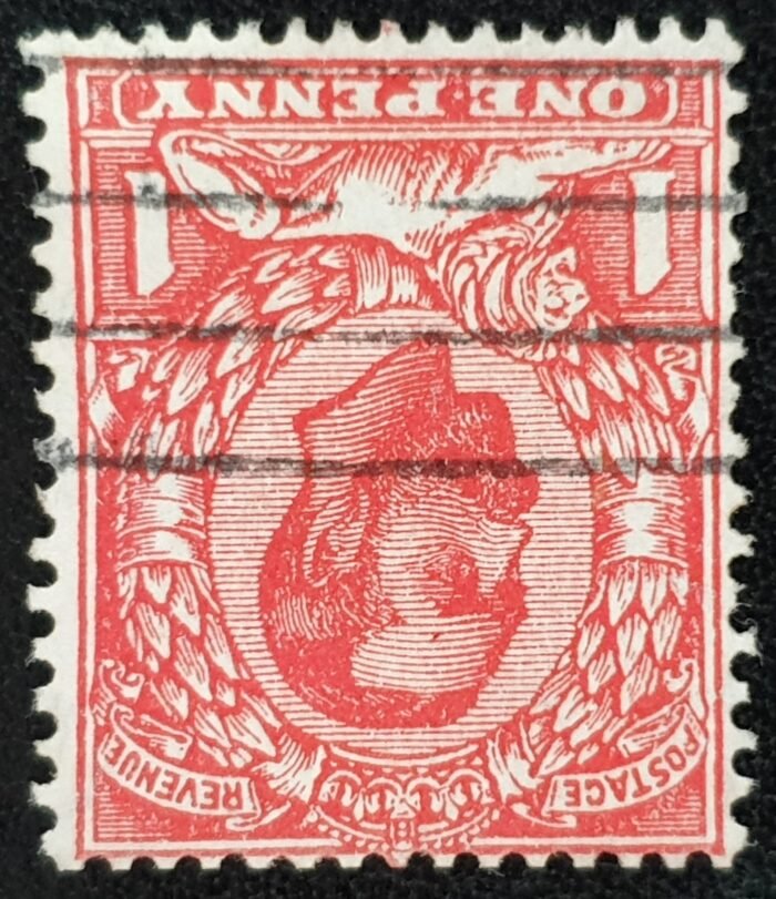 Great Britain King George V SG337 SPEC N10(3), 1d brt scarlet WMK RC INV FU