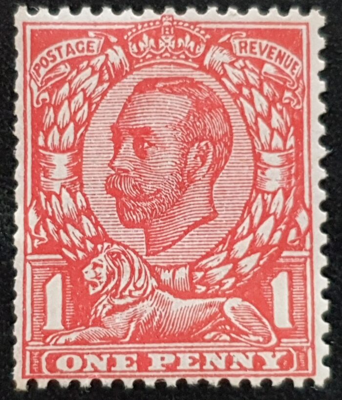Great Britain King George V 1912 SG345 1d scarlet Mounted Mint Single Stamp