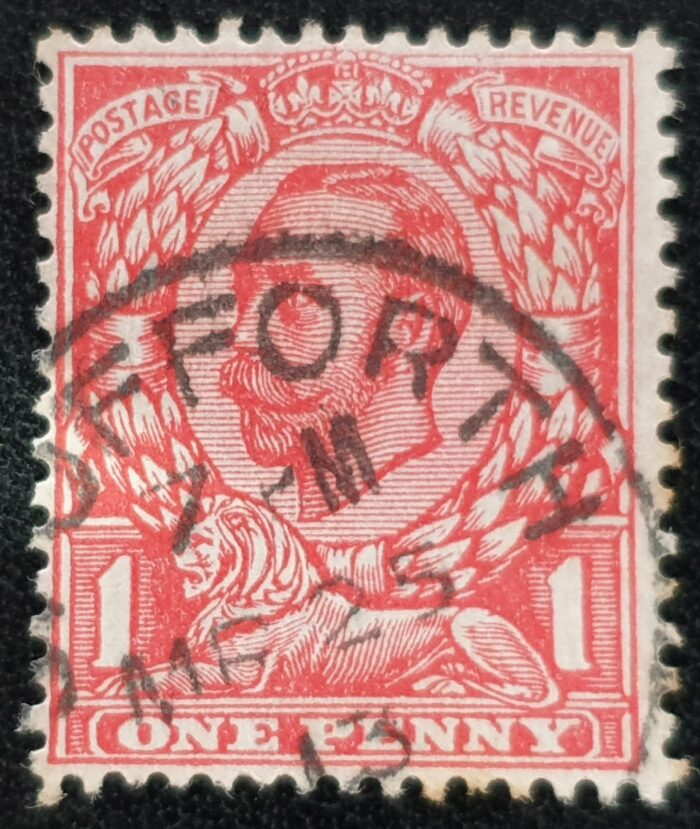 Great Britain King George V 1912 SG345a 1d Scarlet, Wmk Simple Cypher No Cross on Crown used