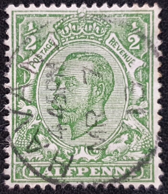Great Britain King George V 1912 SG346 SPEC N6(1), ½d green WMK RC (MULT), Used Stamp