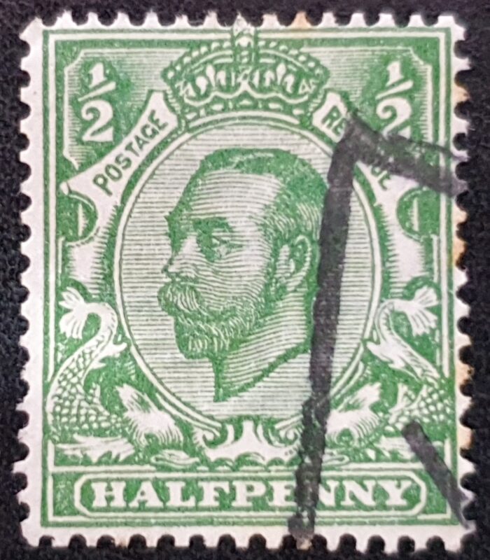 Great Britain King George V 1912 SG346 SPEC N6(1), ½d green WMK RC (MULT), Used Stamp