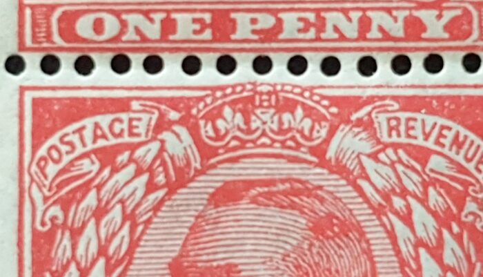 Great Britain King George V 1912 SG345 SPEC N12(1), 1d scarlet Strip of 3 Middle Stamp No Cross on Crown  LMM - Image 2