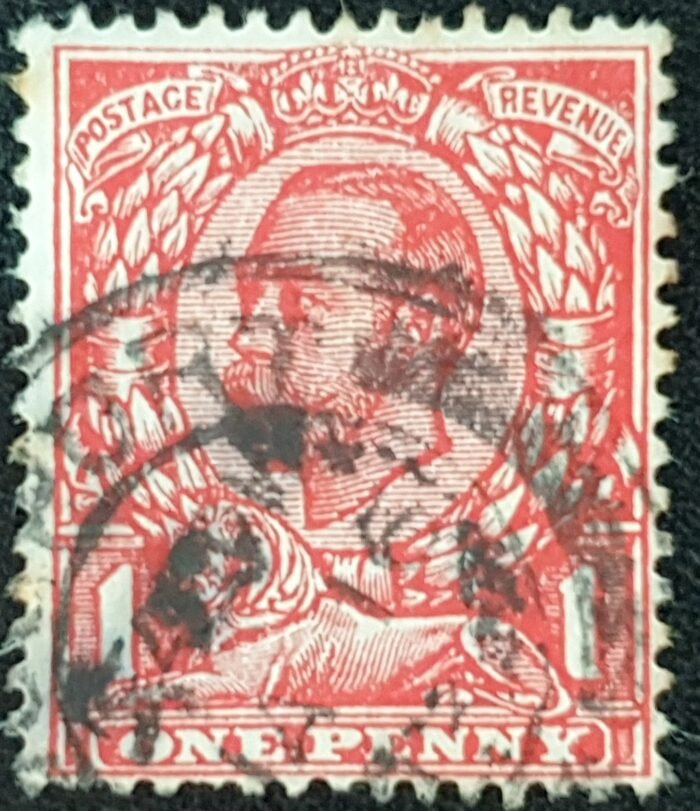 Great Britain King George V 1912 SG350a N13(1) 1d Scarlet No Cross On Crown used