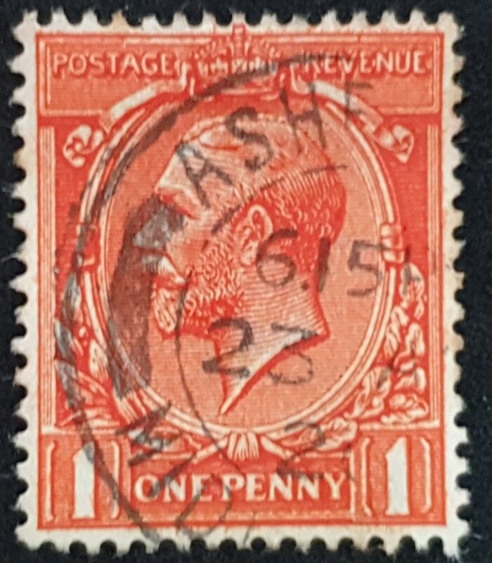 Great Britain King George V 1912 SG361 SPEC N16(14), 1d scarlet-vermilion, FINE USED. Cat £50.