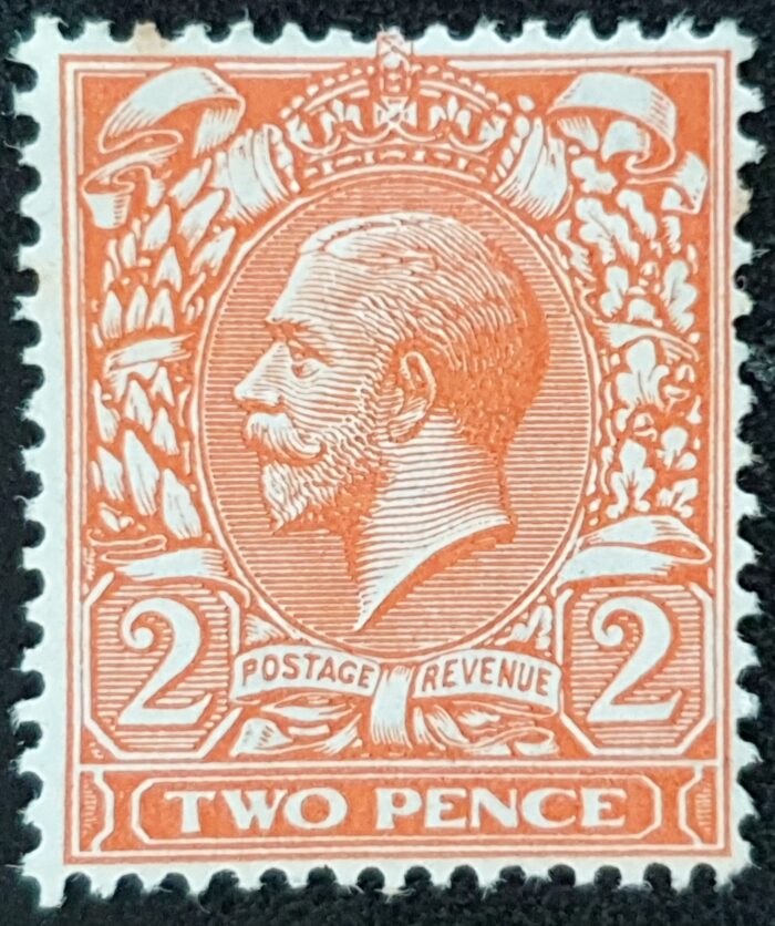 Great Britain King George V SG368 SPEC N19(5), 2d orange DIE I, M/M
