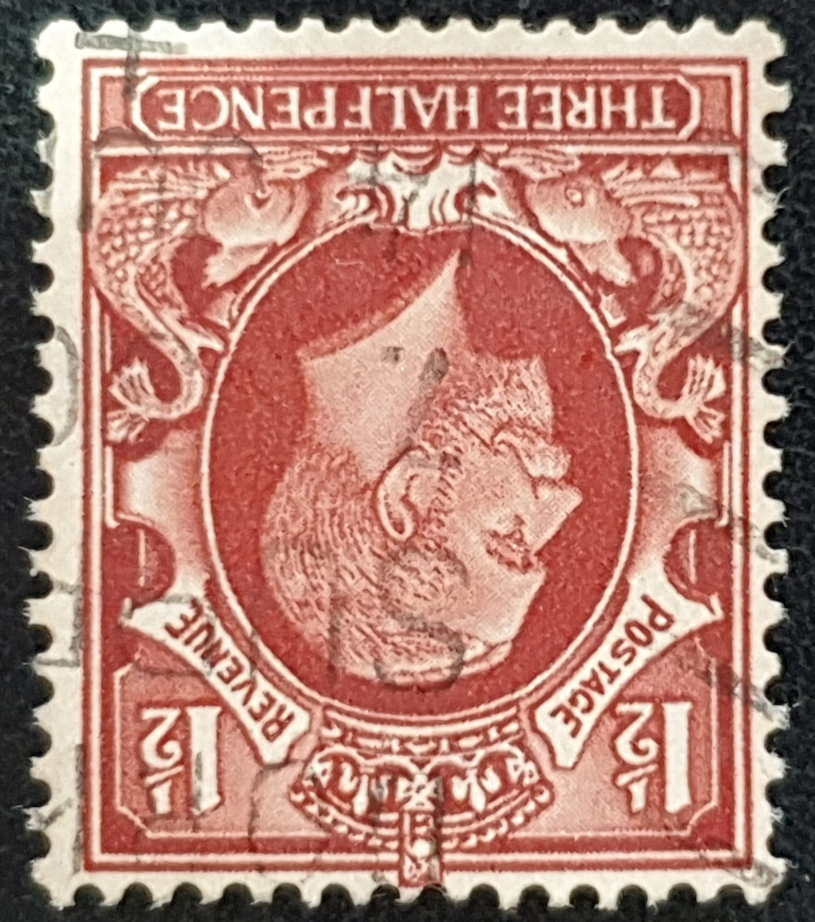 Great Britain King George V 1934 SG441wi 1½d RED-BROWN WMK INVERTED Size B Used