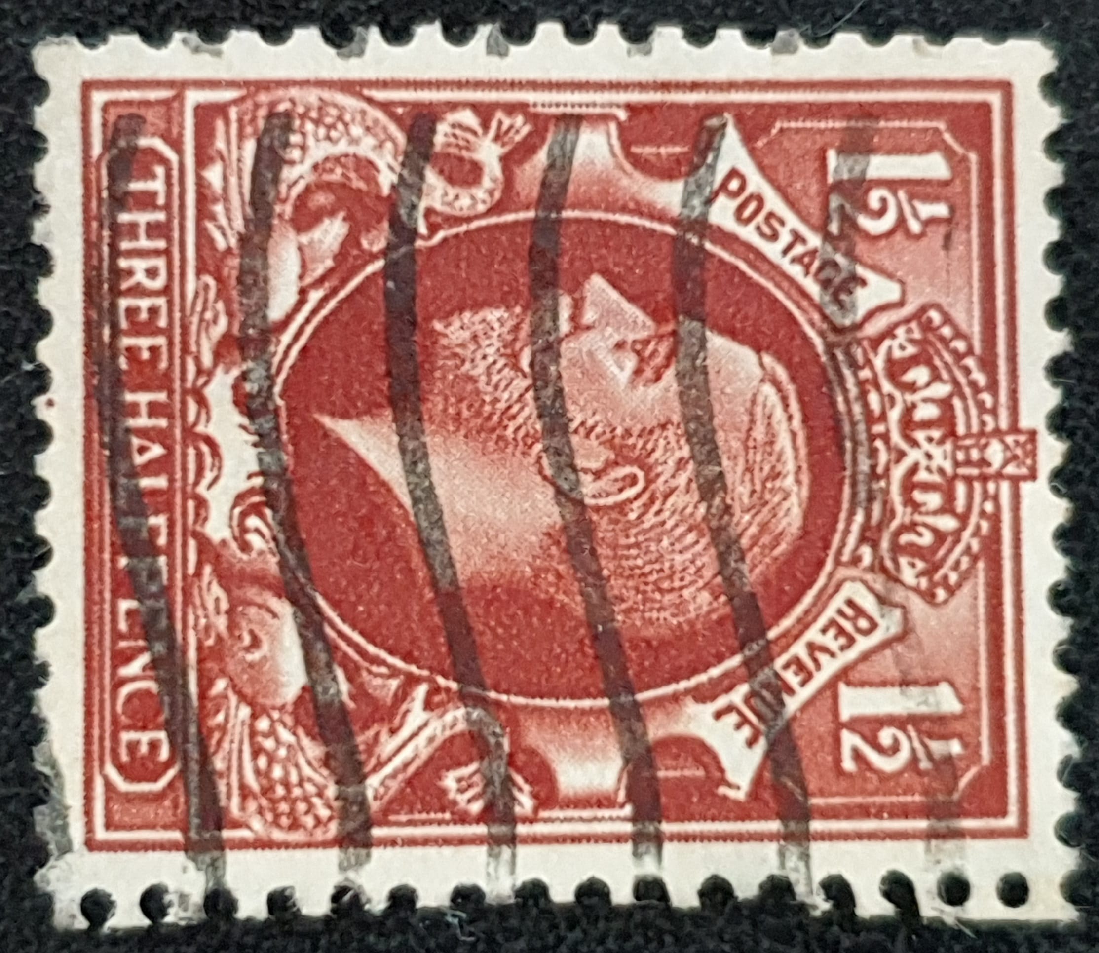 Great Britain King George V SG441d, 1½d red-brown WMK SIDE Used