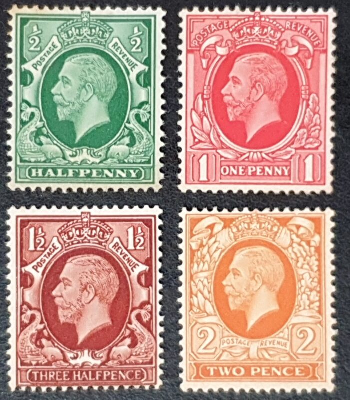 Great Britain King George V SG439-442 Size B Mounted Mint Stamps