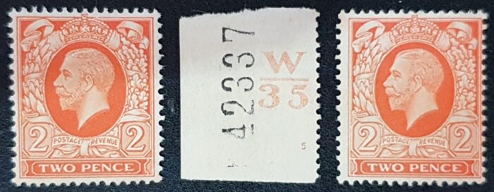 Great Britain King George V  SG442 2d orange Size B Mounted Mint Stamps