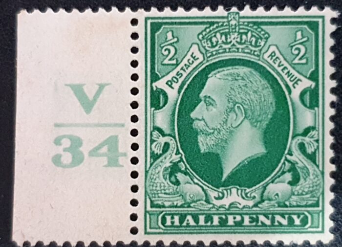Great Britain King George V 1934 ½d Control & Cylinder V34 M/M