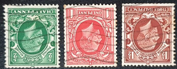 Great Britain King George V 1934-36 SG439Wi-441Wi PHOTOGRAVURE INVERTED SET used stamps
