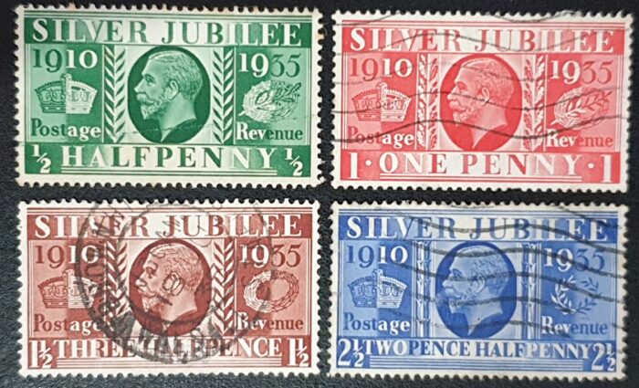 Great Britain King George V 1935 SG453/6 Silver Jubilee Set of 4 Used Stamps