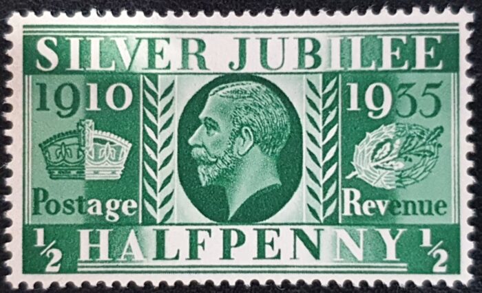 Great Britain King George V 1935 Silver Jubilee SG453 ½d green Type I  LMM