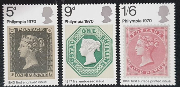 Great Britain Queen Elizabeth II 1970 "Philympia '70" SG835-837 Set of 3 MNH