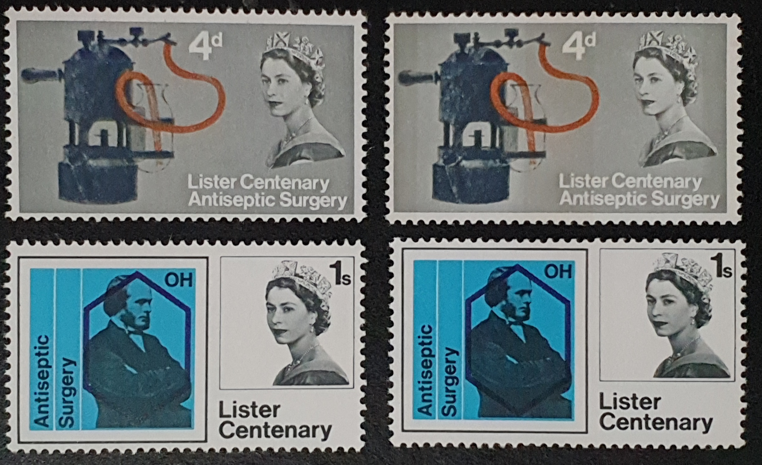 Great Britain Queen Elizabeth II 1965 'Joseph Lister' SG667/8 Set of 2 Ordinary & Phosphor MNH