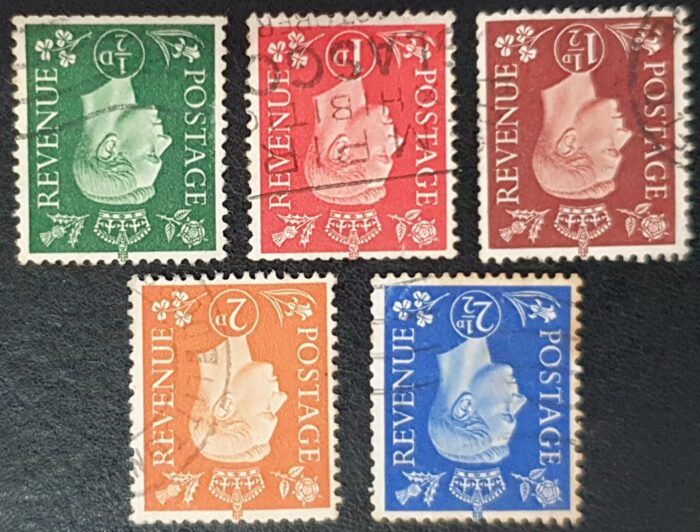 Great Britain King George VI SG462Wi-466Wi ½d-2½d Wmk. Inverted Set (5) GU