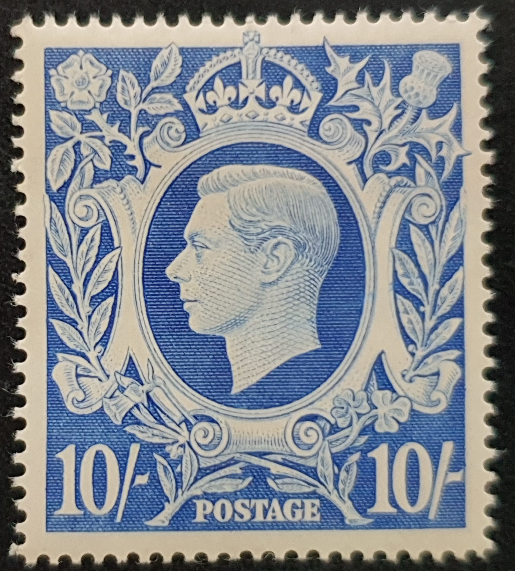 Great Britain King George VI SG478b, 10s ultramarine, MNH CV£45.