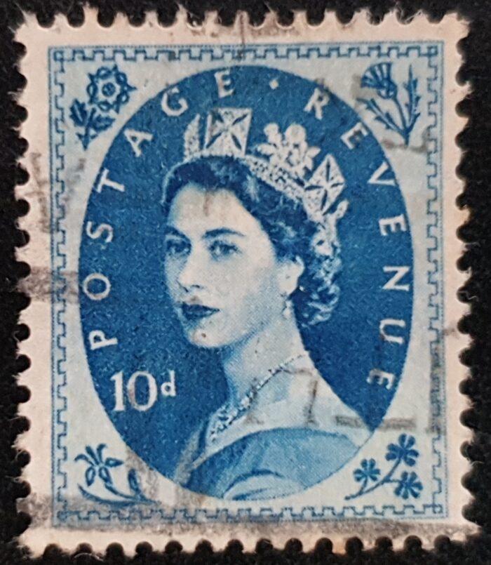 Great Britain Queen Elizabeth II  1954 SG527 10d Prussian blue Used
