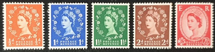 Great Britain Queen Elizabeth II 1952-54 Wmk. Tudor SG515-519 LMM
