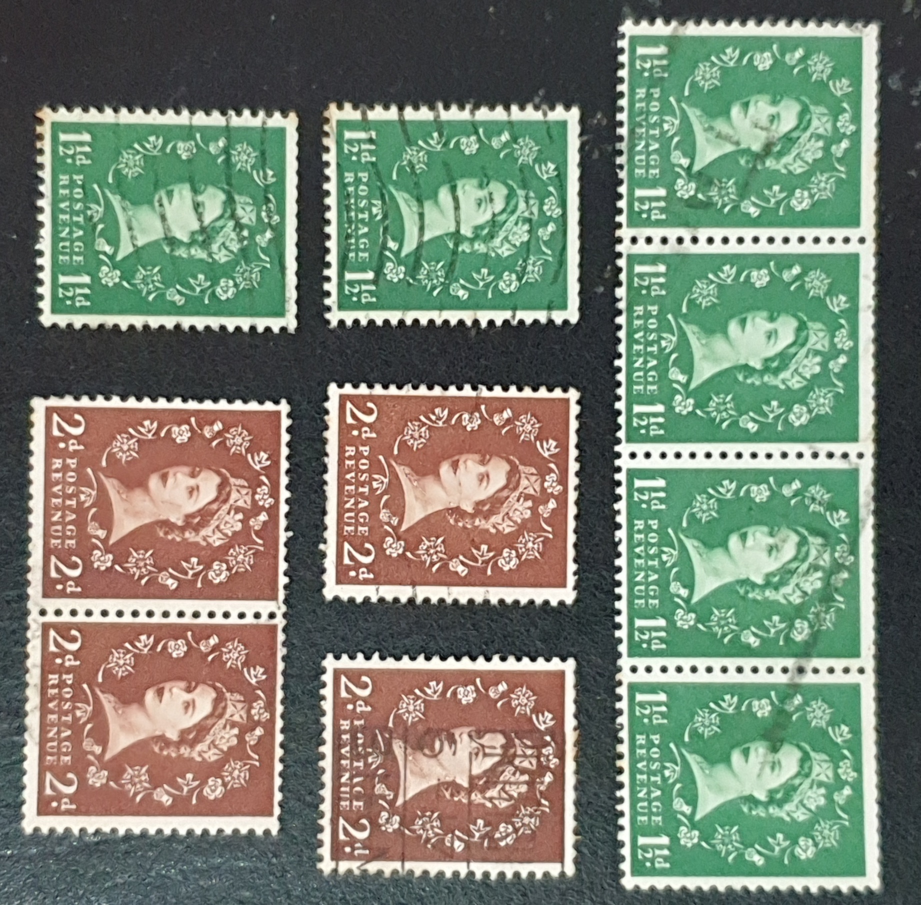 Great Britain Queen Elizabeth II SG542a-543a Wmk. Sideways Used Stamps