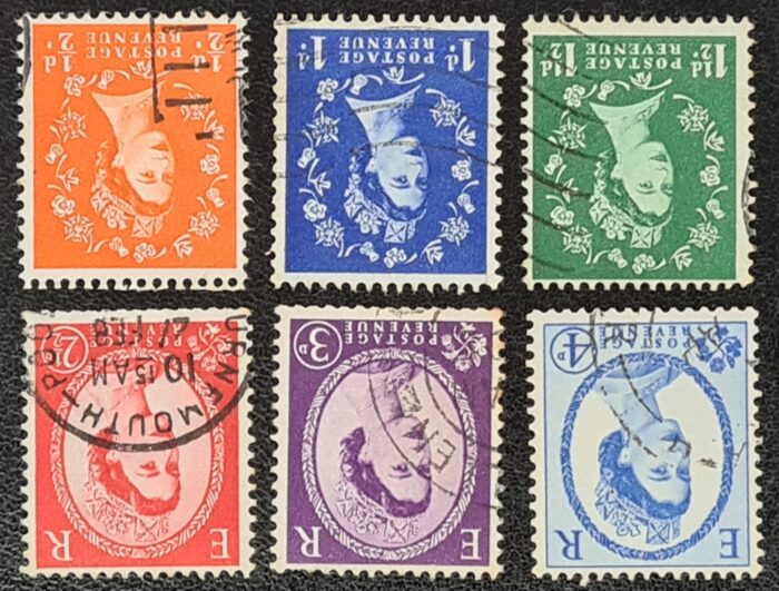 Great Britain Queen Elizabeth II 1958 WILDINGS SG570wi-576wi Part Set of 6 Used