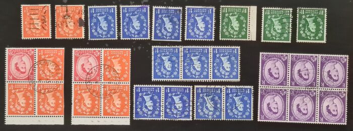Great Britain Queen Elizabeth II 1958-65 SG570wi-SG575ewi Mixed Used Wmk. Inverted Stamps