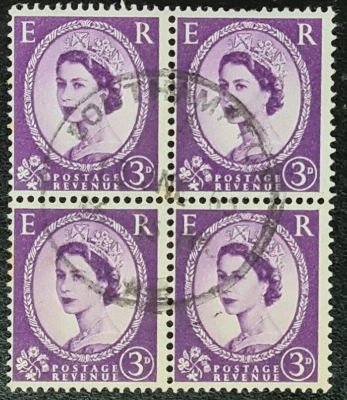 Great Britain Queen Elizabeth II 1966 SG615ce 3d. Dp. Lilac MULTI CROWNS CENTRE BAND, Used