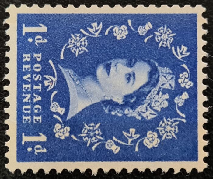 Great Britain Queen Elizabeth II 1960 SG611a 1d Ultramarine Wmk. Sideways Phosphor. MNH
