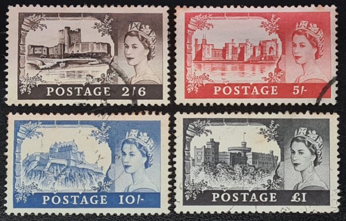 Great Britain Queen Elizabeth II 1959 SG595/8 Set of 4 De La Rue used