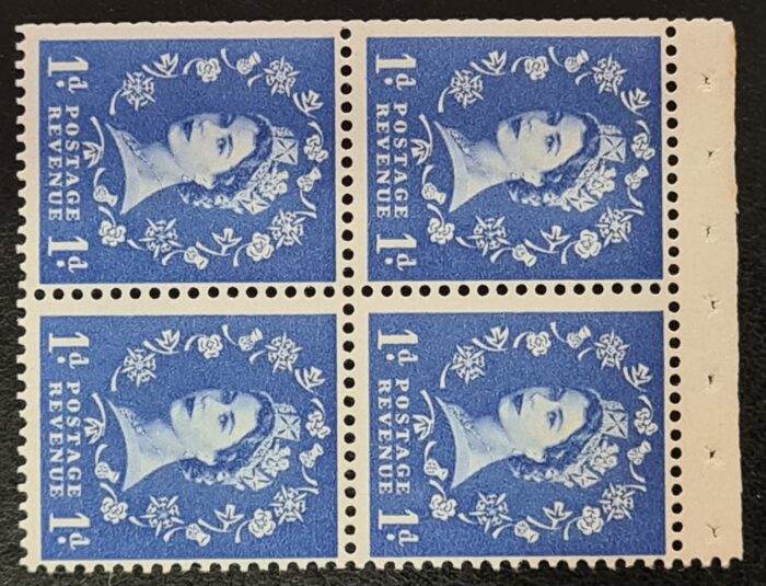 Great Britain Queen Elizabeth II 1962 1d Ultramarine Wilding Booklet Pane SB34a Crown to Left MNH