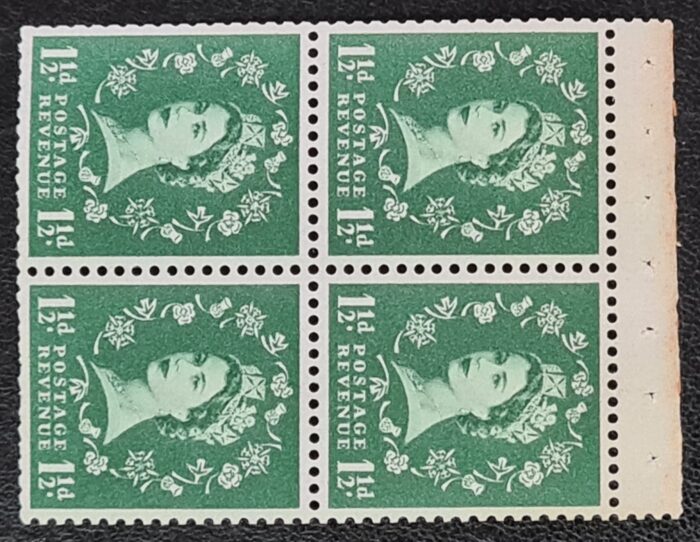 Great Britain Queen Elizabeth II 1961 Wilding Booklet Pane 1½d Green SB68a Crowns to Left MNH