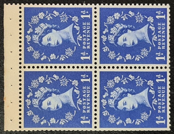 Great Britain Queen Elizabeth II 1962 1d Ultramarine Wilding Booklet Pane SB34a Crown to Right MNH