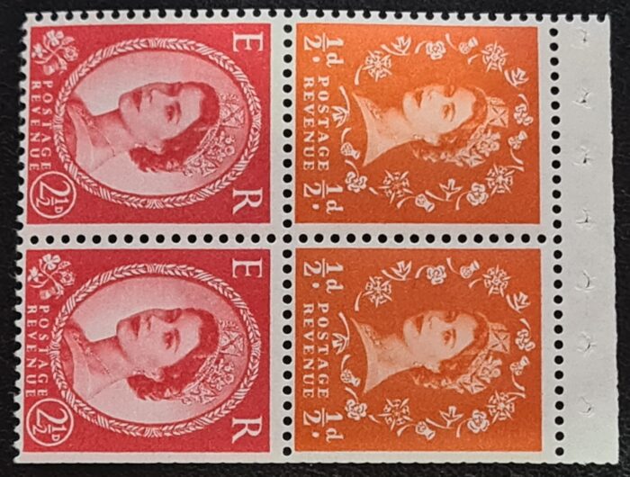 Great Britain Queen Elizabeth II 1955 SG570n Booklet Pane Crowns to Left MNH