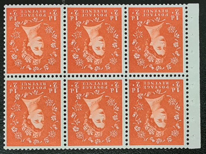 Great Britain Queen Elizabeth II SG570 Wilding Booklet Pane 1/2d Wmk. Inverted MNH