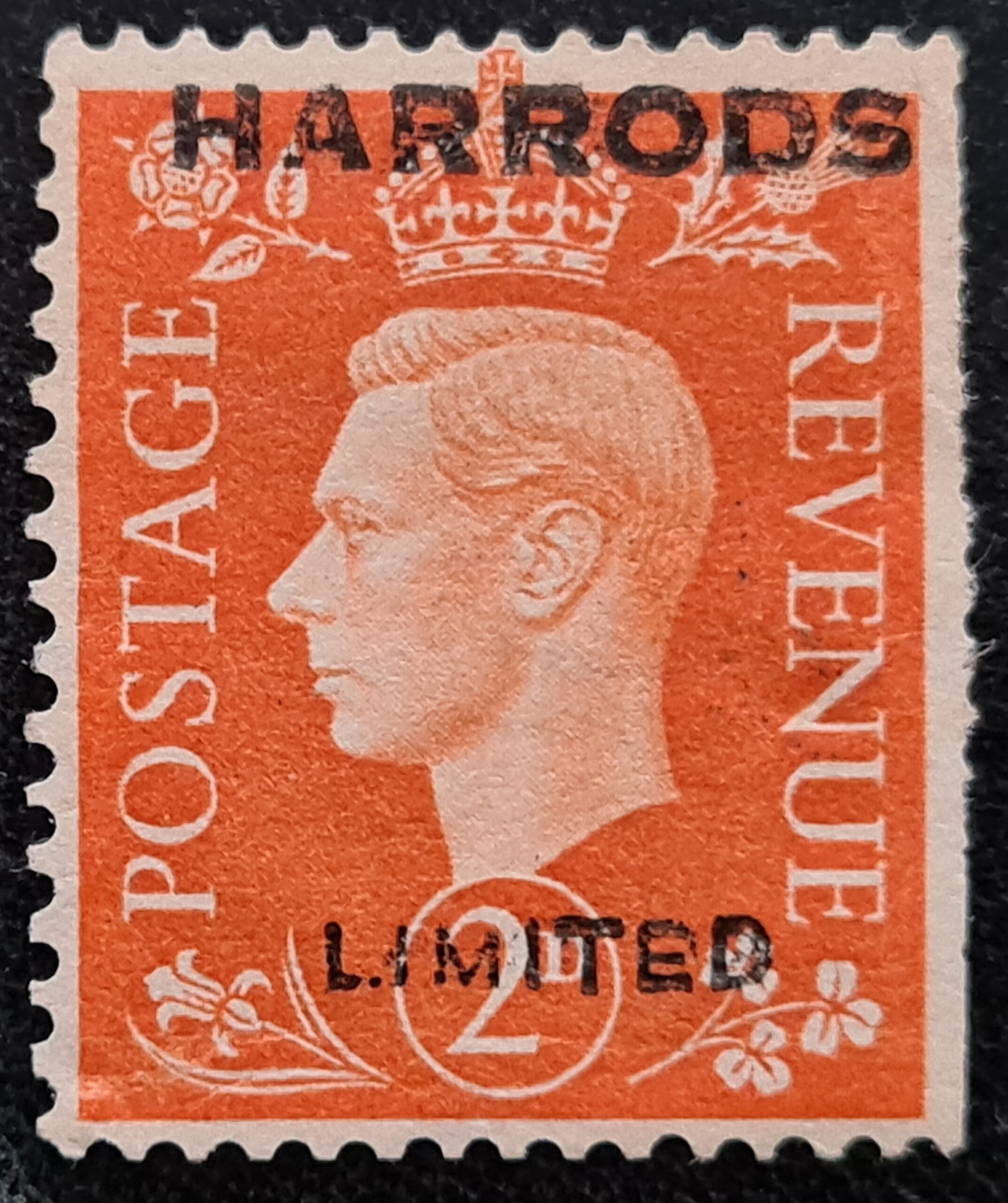 Great Britain King George VI Commercial & Protective Overprints HARRODS LIMITED Unused